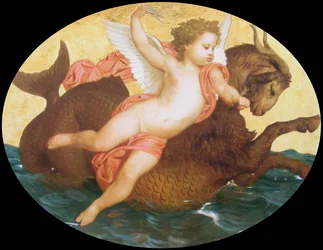 Putto auf einem Meeresungeheuer